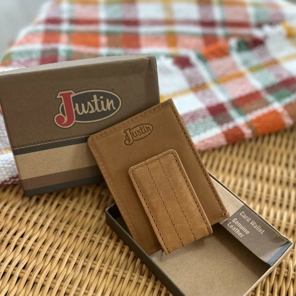 Justin Boots Multicolor Striped Leather Card Holder